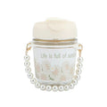 Popular ins style pearl chain satchel water cup small gift souvenir cup good-looking portable glass double drinking cup