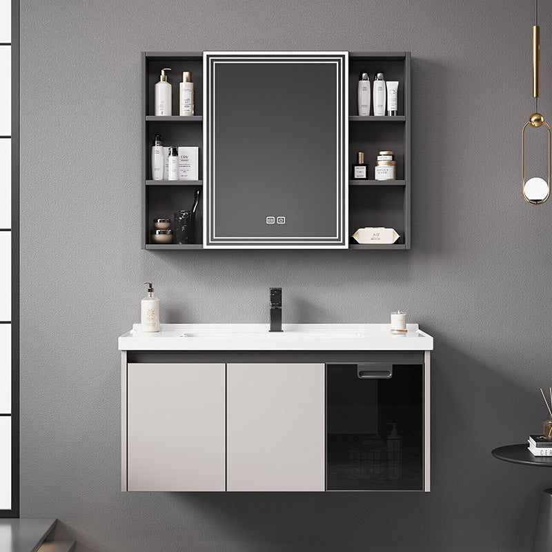 Bathroom thickened space aluminum honeycomb bathroom cabinet wash basin wash storage cabinet waterproof moisture-proof smart beauty mirror