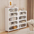 Steel bookcase french style home with door dustproof children's multi-layer iron art flip-top bookshelf living room storage rack