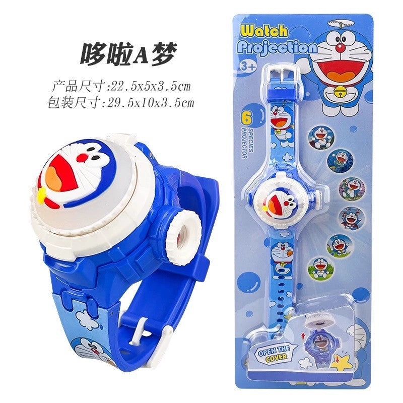 Tiktok live stream rotating colorful lights music hello kitty unicorn cartoon children's toy watch flip cover toy watch gift