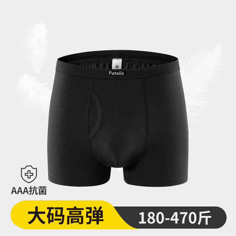 Men's large-size underwear, side-opening men's underwear, pure cotton boxer underwear,  special supply.