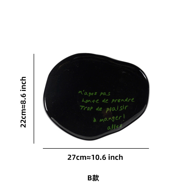 Stylishasymmetrical ceramic tray restaurant hotel casual style food plate high-looking breakfast plate photo props