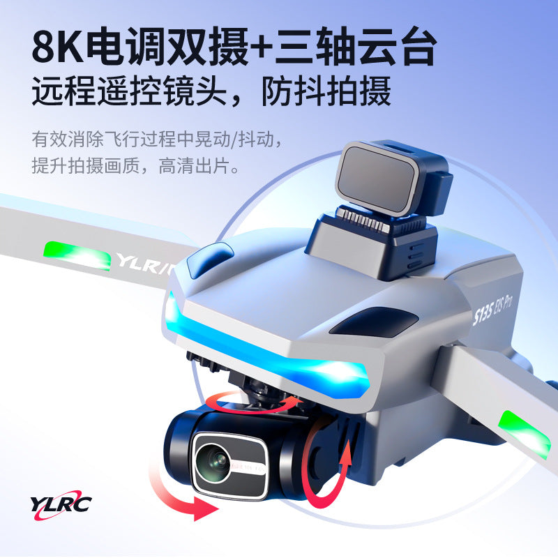 s135 drone with 3-axis gimbal, hd aerial photography, quadcopter, auto-return, and gps remote control