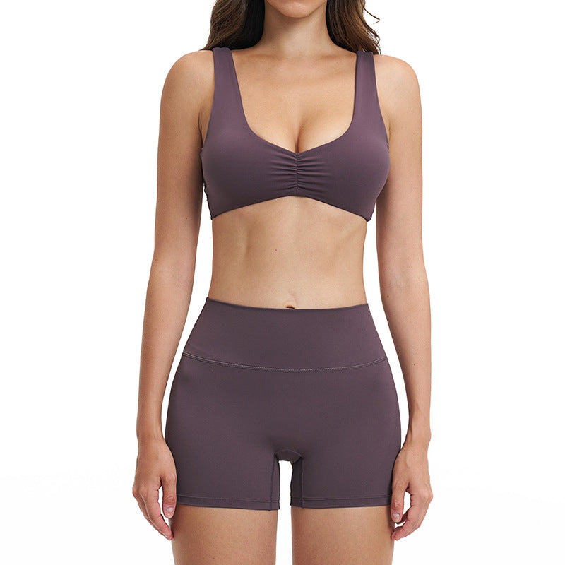 brushed new arrival yoga suit silmslimming look quick-drying fitness clothes outdoor running sports suit for women 4520