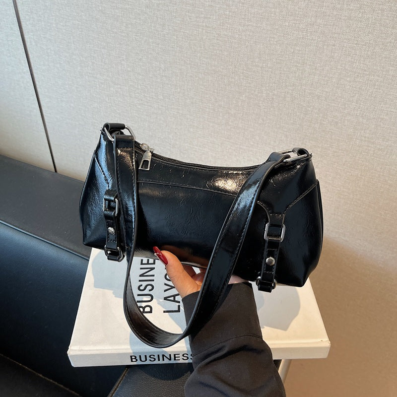 Spice Girl Locomotive Style Versatile Shoulder Bag 2025 Spring and Summer New Women's Trend Premium Temperament Foreign Style Underarm Bag