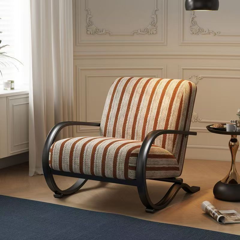 Retro sofa chair single burke casual chair balcony living room bedroom for homeplaid single chair lazy sofa manufacturer