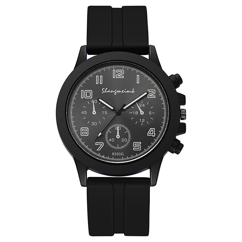 2024 new shangmei export silicone alloy quartz electronic watch business quartz watch student factory direct sales