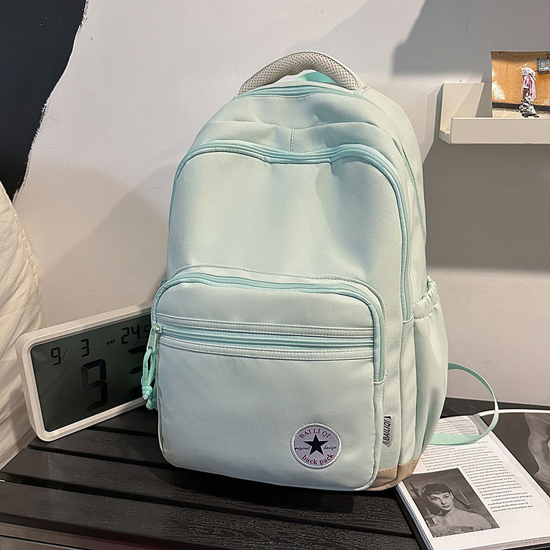 New arrival backpack classic student school bag large capacity lightweight water-repellent backpack lightweight pure color backpack