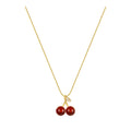 Japanese and korean high-end red pendant cherry necklace for women summer accessible luxuryniche style design clavicle chain elegant exquisite necklace