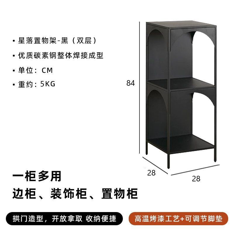 Creative iron bookshelf, floor-standing book and magazine rack for living room, corner bookcase, storage and display shelf, display cabinet
