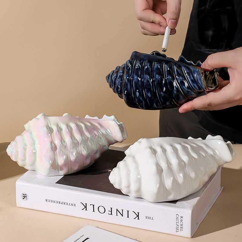 Ashtray accessible luxuryfor homeliving room ornamentsinsclassy sense conch creative ceramic easy to clean ashtray office