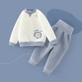 Wholesale baby thermal underwear set, pure cotton thickened quilted, unisex autumn/winter pullover high-waisted belly protection underwear set