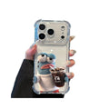 Lazy doll resident fish drinking coffee suitable for apple 17 mobile phone case sand sculpture niche iphone16 protective cover 12