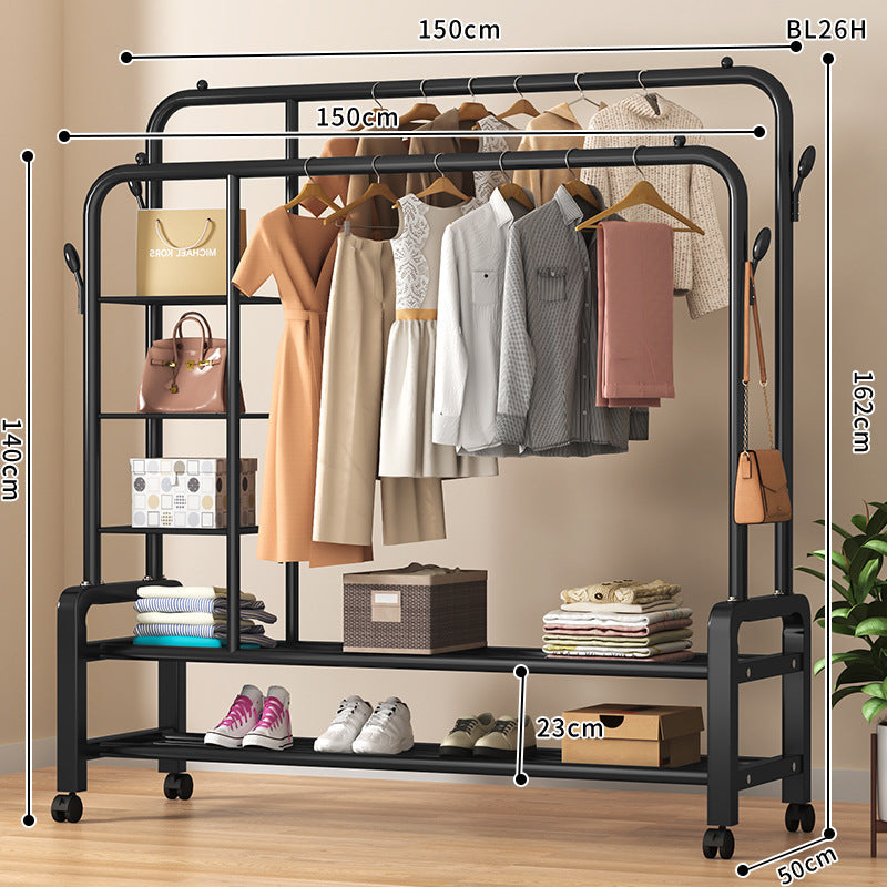 Simple clothes drying rack floor-standing for home clothes rack bedroom dormitory coat rack indoor balcony clothes drying clothes pole rack