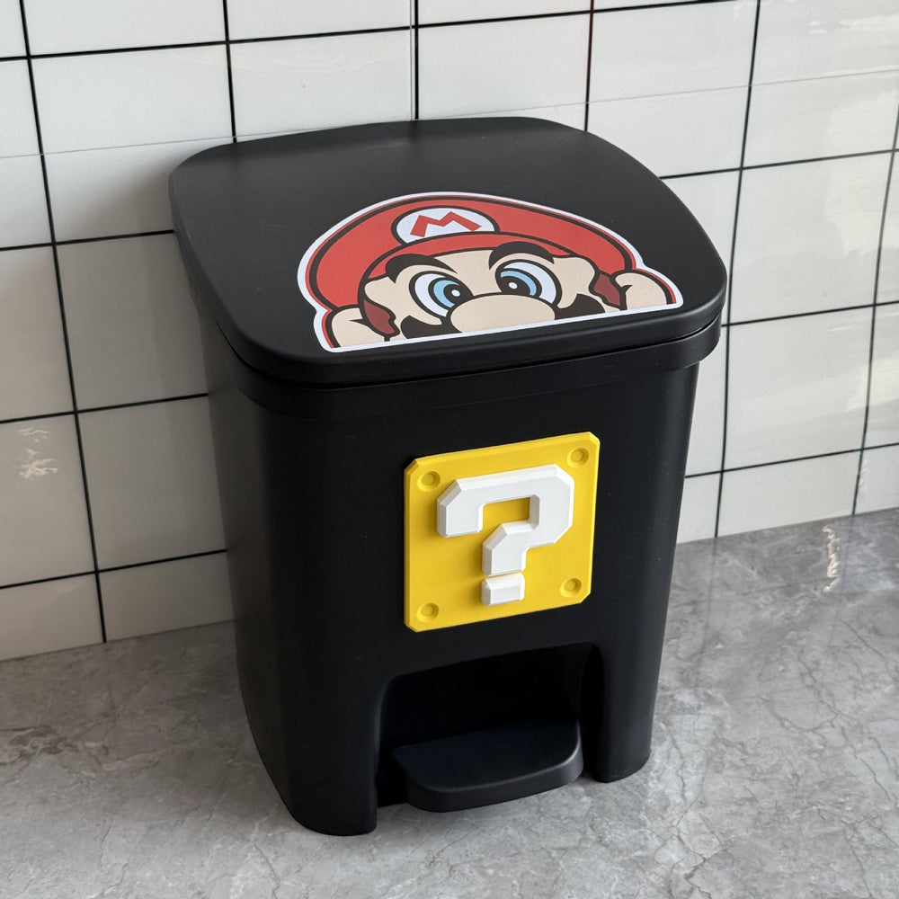 Maimai trash can with lid, cute and childlike, for home, living room, bedroom, silent, large capacity, bathroom, kitchen