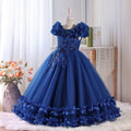 Export girl dress mesh long mesh through flower classyelegancein stock 8 to 12 years old clothing wholesale in stock