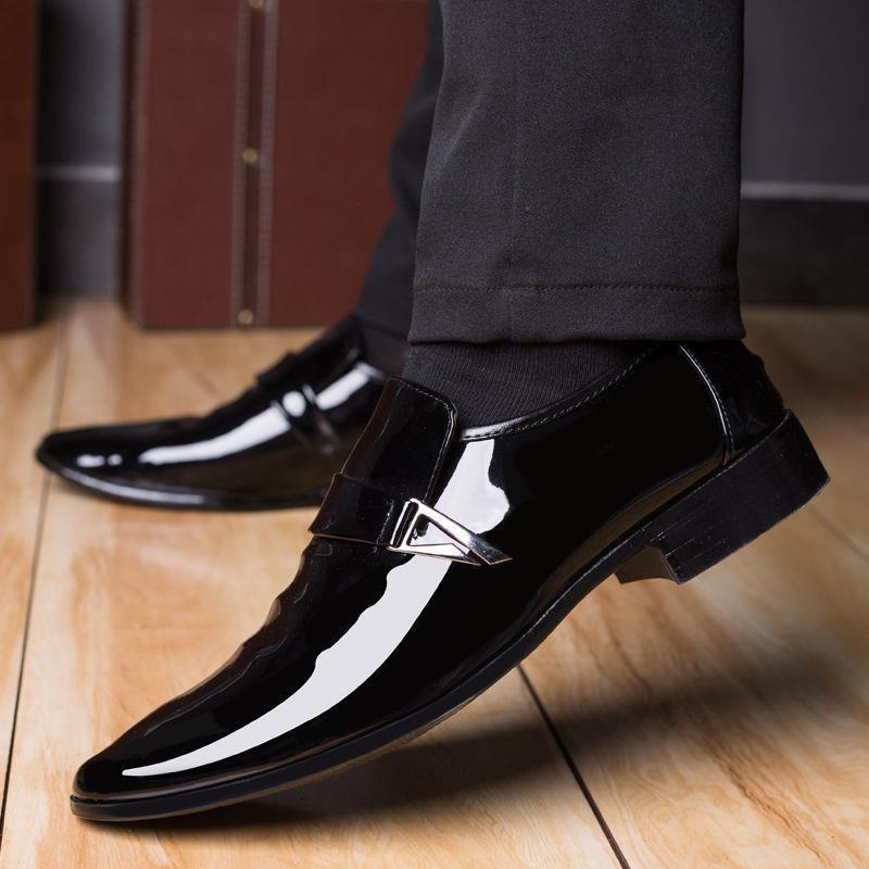 Summernew arrival pointed leather shoes for young men k-style british fashiontrendy men's shoes men's business shoes slip-on casual shoes