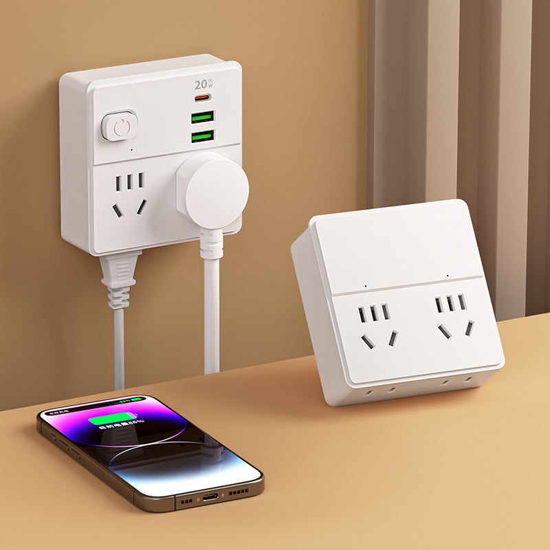 86-type one-to-multiple expansion socket converter, multi-function socket converter, one-to-four household split control switch power supply