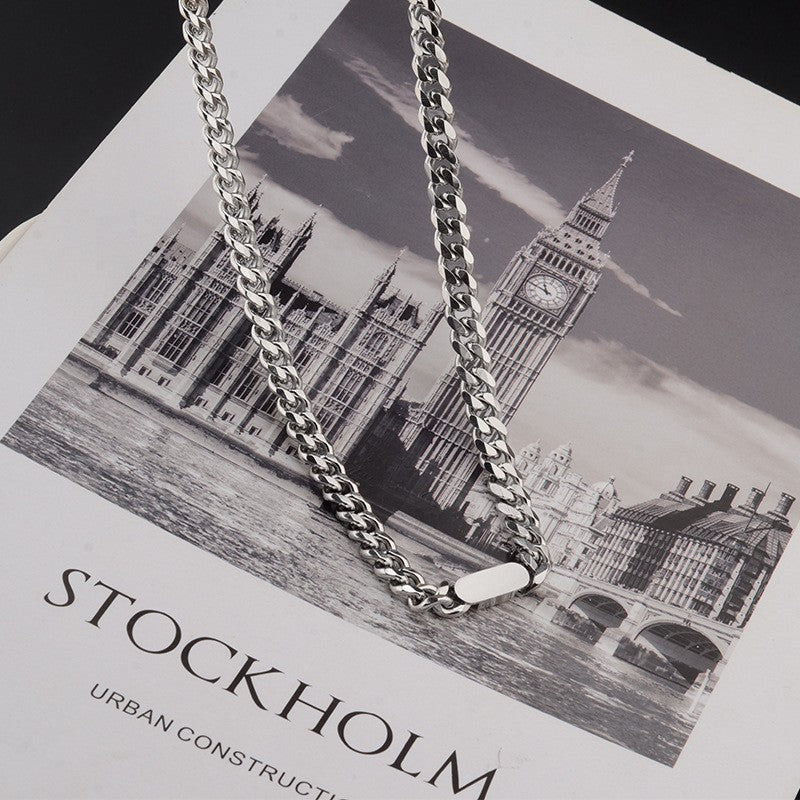 Jackson wang's same titanium steel cuban necklace cross-border fashion men's trendy brand clavicle chain accessories necklace stainless steel jewelry