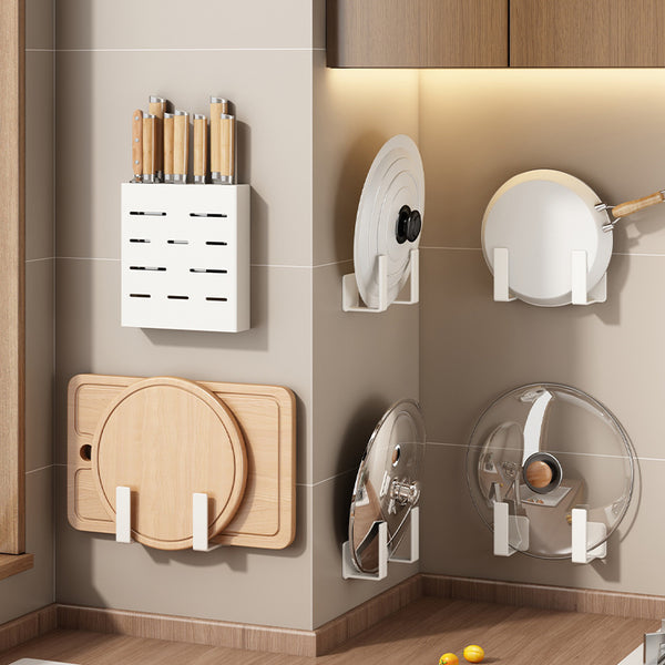White lid rack wall-mounted non-punching kitchen rack cutting board rack cutting board rack chopping board storage bracket
