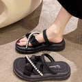 Xiaoxiangfengthick sole slippers for women outwear 2025 summer new arrival gentle fairy style two-wear sandals with skirt