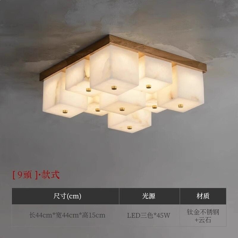 Marble all-copper ceiling lamp modern new chinoiseriecasualaccessible luxury bedroom dining room study lamp designer creative living room