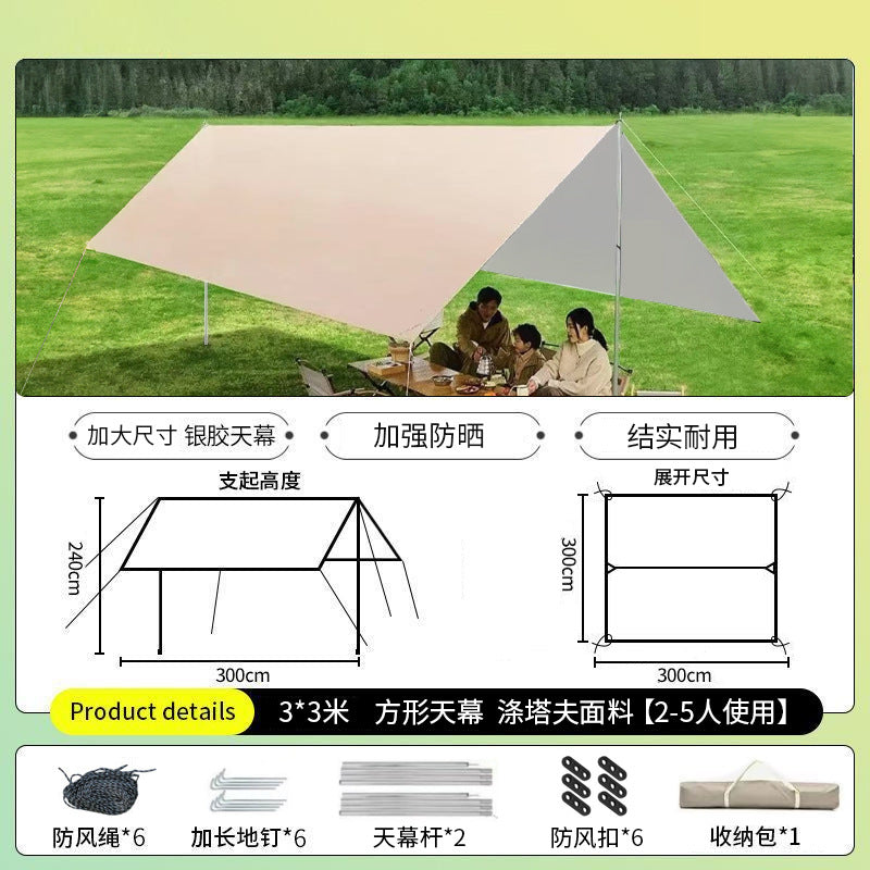 Outdoor canopy vinyl thickened and enlarged octagonal camping style tent picnic camp rainproof and sunproof portable awning
