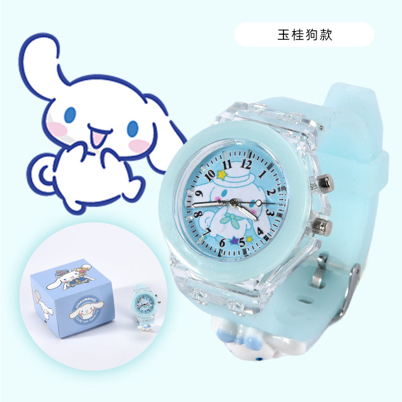 Kids' watch for girls - time-only, waterproof, drop-resistant, cute cartoon design, luminous, elementary school girl's analog-digital watch