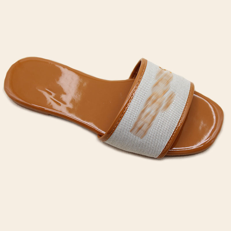 1688 stall spot wholesale craft shoes non-slip summer fashion letter embroidery women's beach slippers Slippers