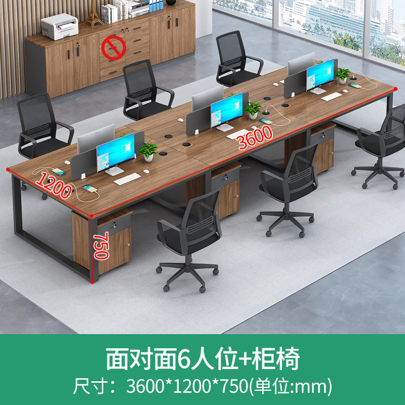 Employee desk set, 4-seat open modern office desk and chair combination, 2/6 person e-commerce workstation