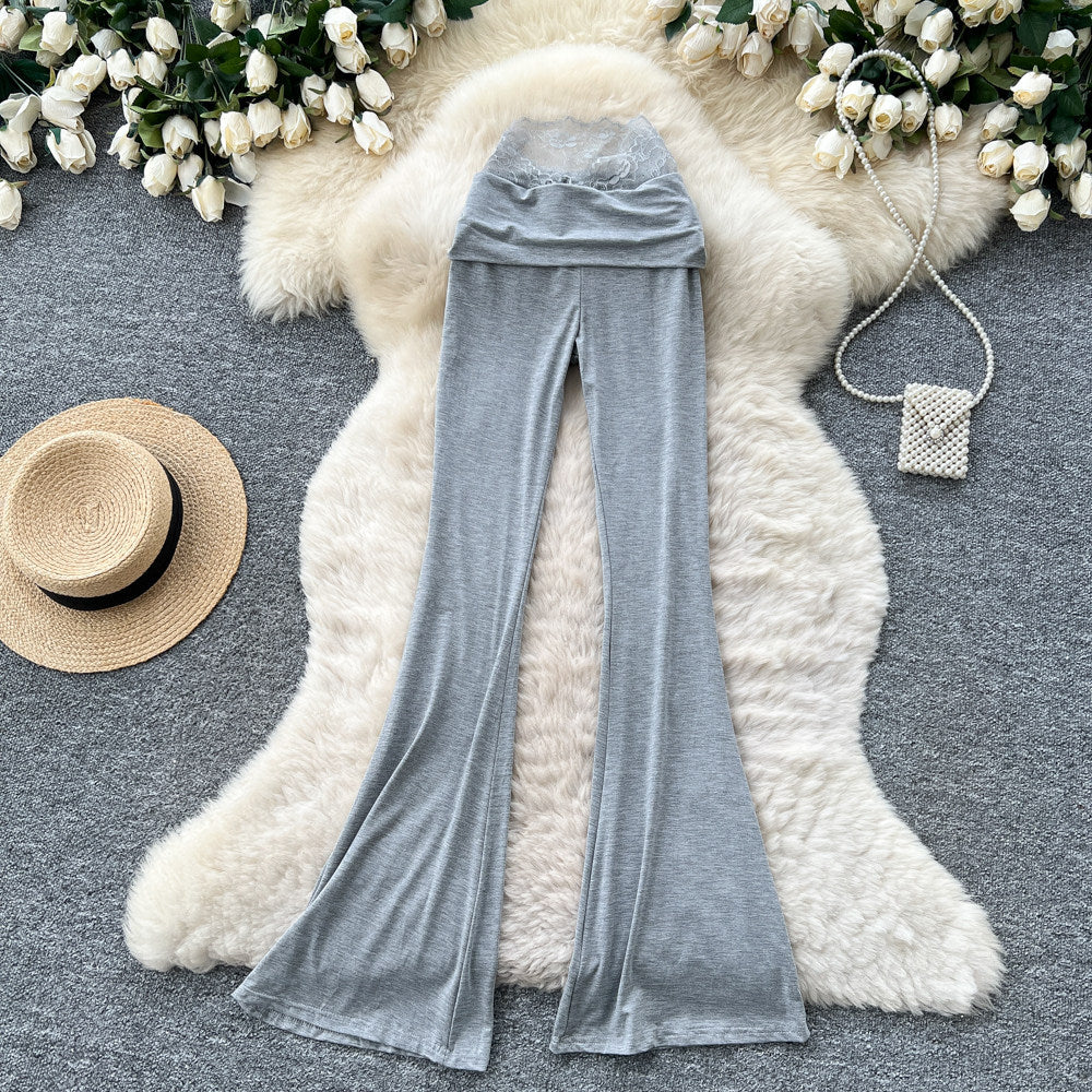 Korean style commute fashion high-waisted straight-leg pants for women - spring slimming, leg-lengthening, versatile casual chic trousers