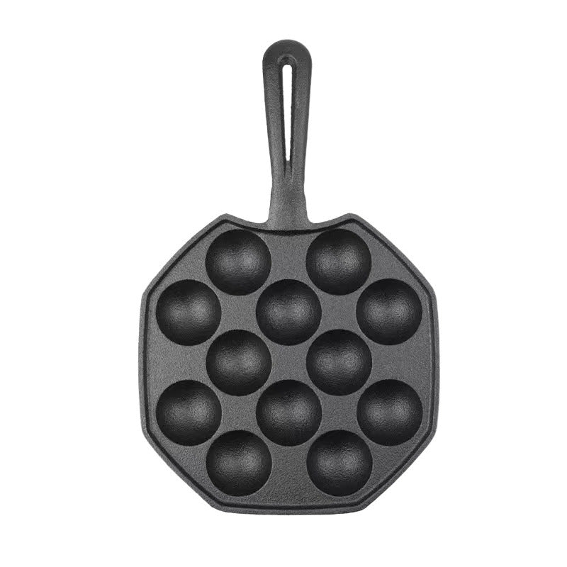 Cast iron octopus balls pot roasting pan frying pan uncoated non-stick pan shrimp egg fish ball mold breakfast mini