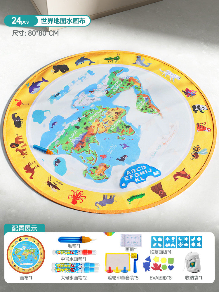 Kids' magic water canvas - baby doodle water painting blanket - toddler reusable pen magic water drawing mat - cross-border toy