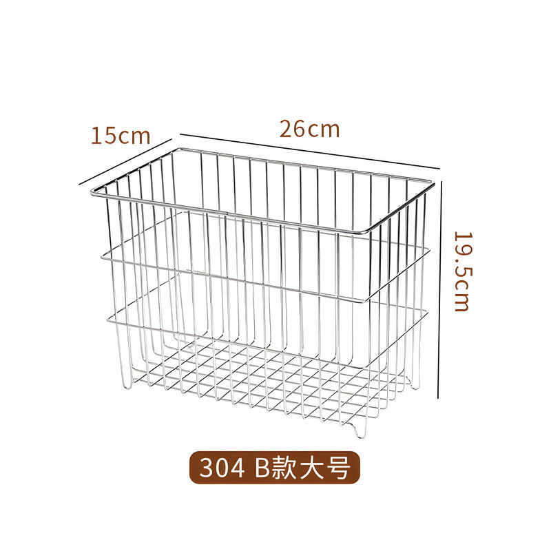 304 stainless steel storage basket - home desktop organizer, feeding station, snack rack, multi-purpose storage
