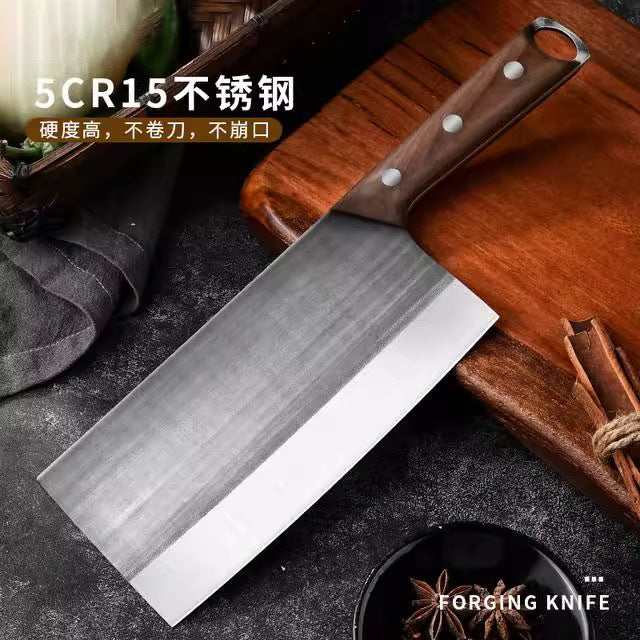 Stainless steel forged kitchen knife thickened chopping dual-purpose knife chinese three-in-one steel ancient forged yangjiang origin