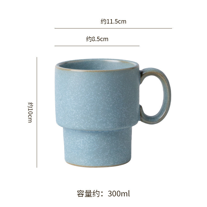 Creative stackable mug retro stoneware kiln cup for home office practical water cup milk cup goblet