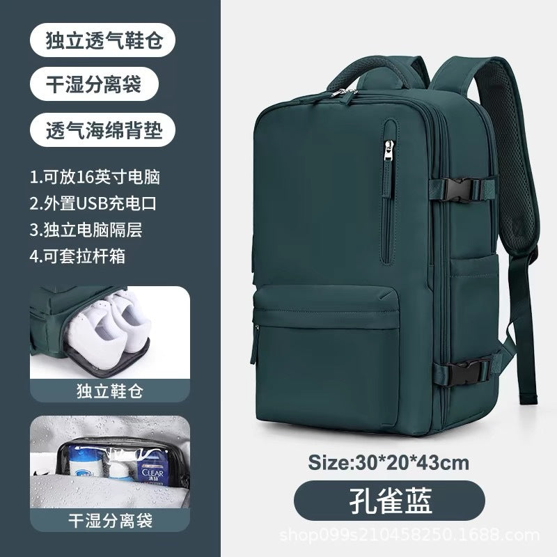 girls' backpack, extra-large capacity, multi-functional, wet/dry separation, short trip travel nylon waterproof schoolbag, mommy bag