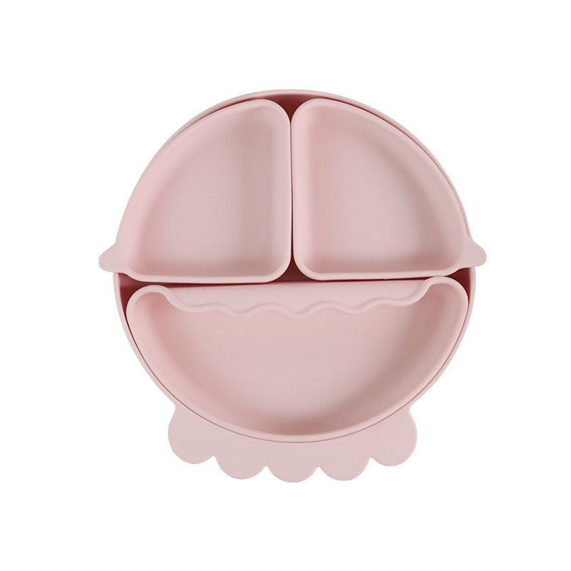 Food grade silicone children's plate baby complementary food bowl cartoon crab grid plate baby independent eating tableware