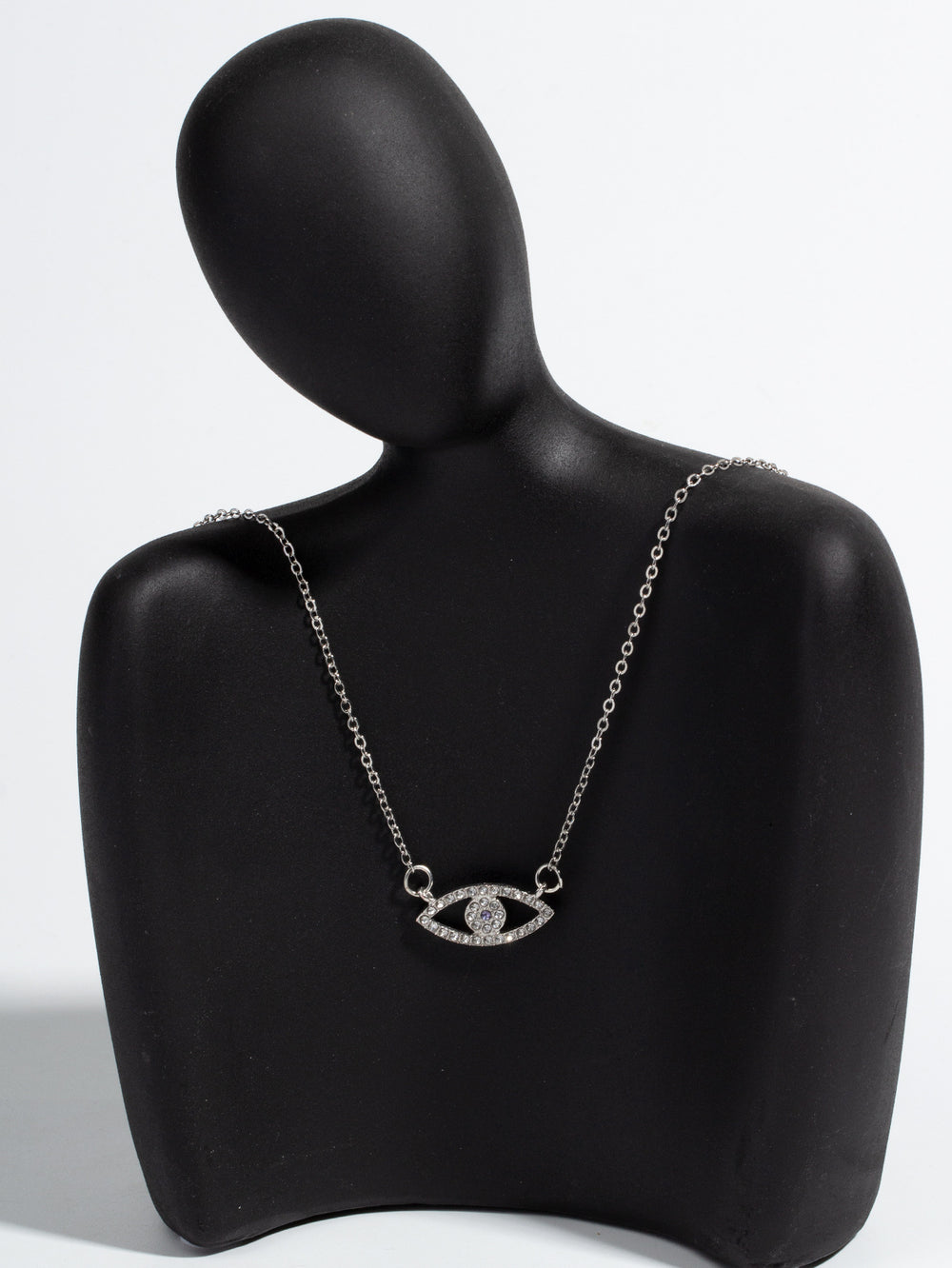 Diamond-encrusted devil's eye necklace wholesale european and american popular nicheaccessible luxury jewelry women's clavicle chain simple eye pendant