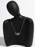 Diamond-encrusted devil's eye necklace wholesale european and american popular nicheaccessible luxury jewelry women's clavicle chain simple eye pendant