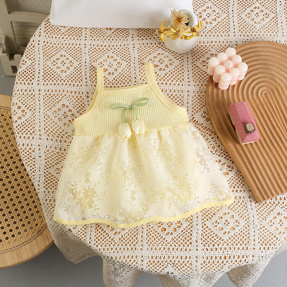 Infant and toddler summer clothing, lightweight rompers, baby onesies, stylish outfits, full-month celebration dresses, princess-style 100-day celebration gowns, summer clothes