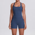 New arrival: seamless, body-hugging yoga set - sexy open-back, high-waisted, butt-lifting workout shorts - quick-dry running & fitness apparel