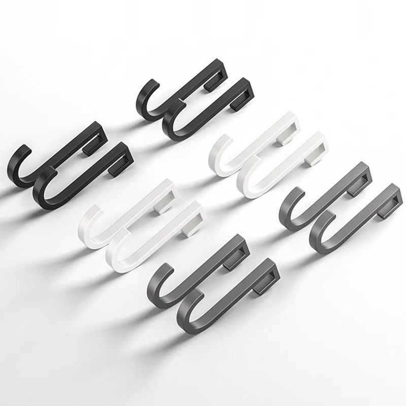 Wholesale storage rack hooks kitchen hanging rack j-shaped hook solid space aluminum nail-free hook movable card hook accessories