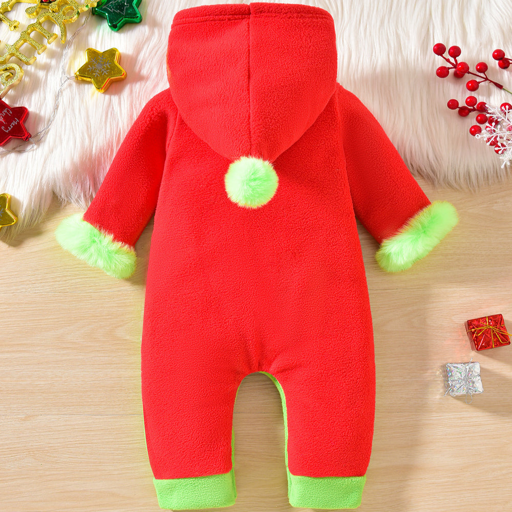 Baby christmas party outfit patchwork romper