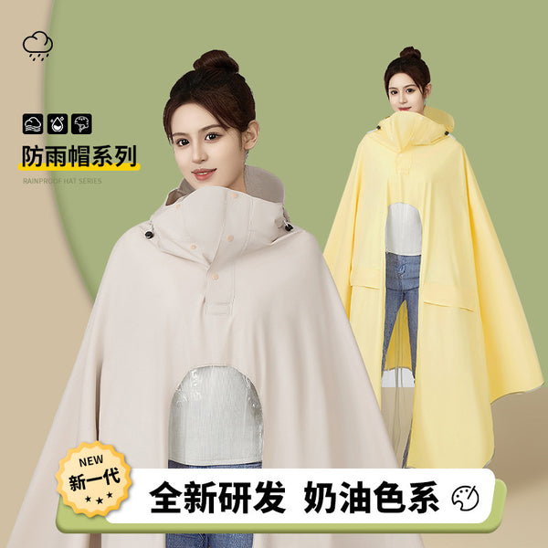 Electric battery car raincoat, long women's special adult wear, whole body rainstorm protection, thickened and enlarged double poncho