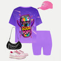 Witcher kpop short-sleeved shortssuit, spring and summerautumfashion girl short-sleeved shorts for going out