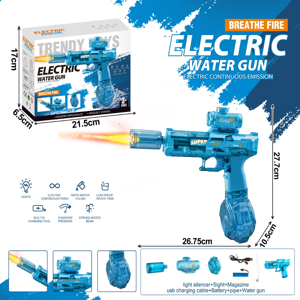 fire light small ice mouse electric water gun high-speed continuous firing return pulse electric gun toy kids water gun hot model