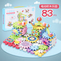 Transforming building blocks: mechanical gear interlocking children's electric track diy educational stem assembly toy - cross-border