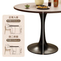 Round dining table, nordic casual, vintage walnut, small apartment, balcony tulip coffee, negotiation, milk tea