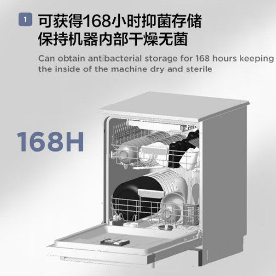 Dishwasher, household, fully automatic, disinfection, countertop/built-in, 18 place settings, large capacity, customizable english version for foreign trade, 110v
